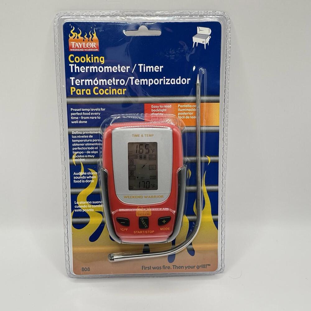 NEW TAYLOR 808N-4L Remote Probe Digital Grilling Cooking Thermometer BBQ Timer